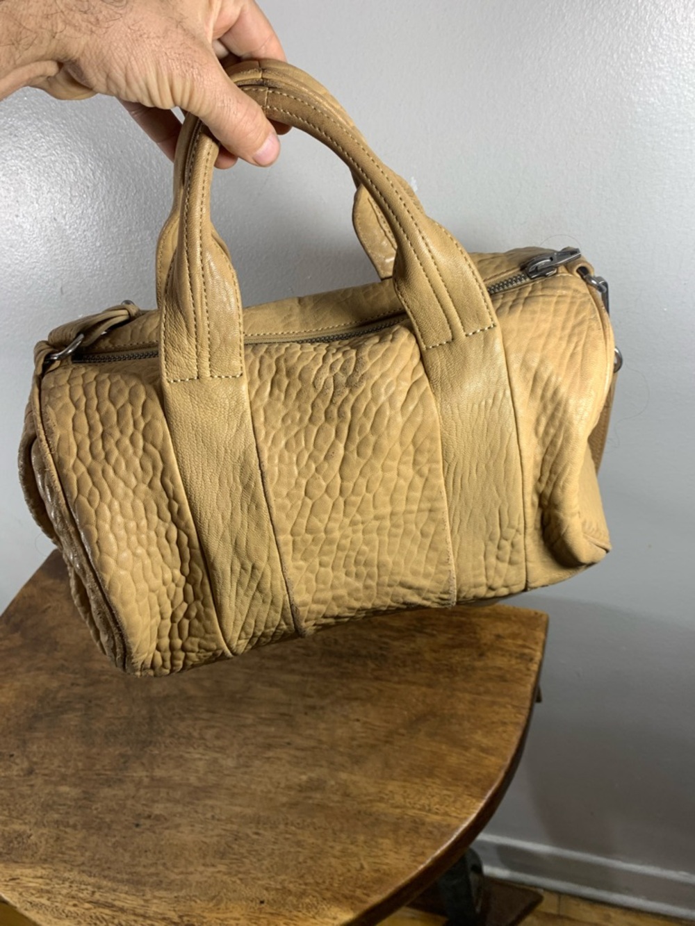 Alexander wang rocco rockie studded leather bag beige